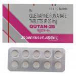 クタン　Qutan-25、ジェネリックセロクエル、クエチアピン　25mg